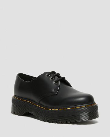 Dr Martens 1461 Smooth Læder Platform Sko Dame Sort | DK 390DFM